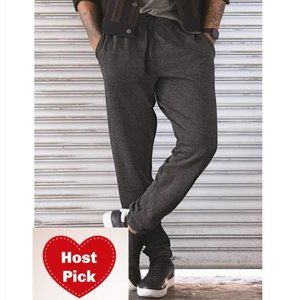 Slim Fit Joggers Sweatpants for men with pockets - Heather Black Casual Pants